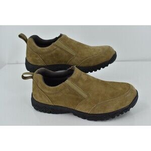 Duluth Trading Co Wild Boar Mens Tan Pig Suede Slip On Mocs Size 14 M